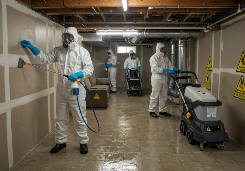 Basement Moisture Removal and Structural Drying process in Hemby Bridge, NC